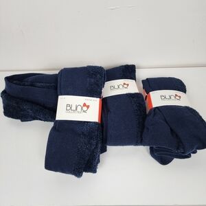 4 Navy Pairs Of Girls Tights, Size 10 Blinq